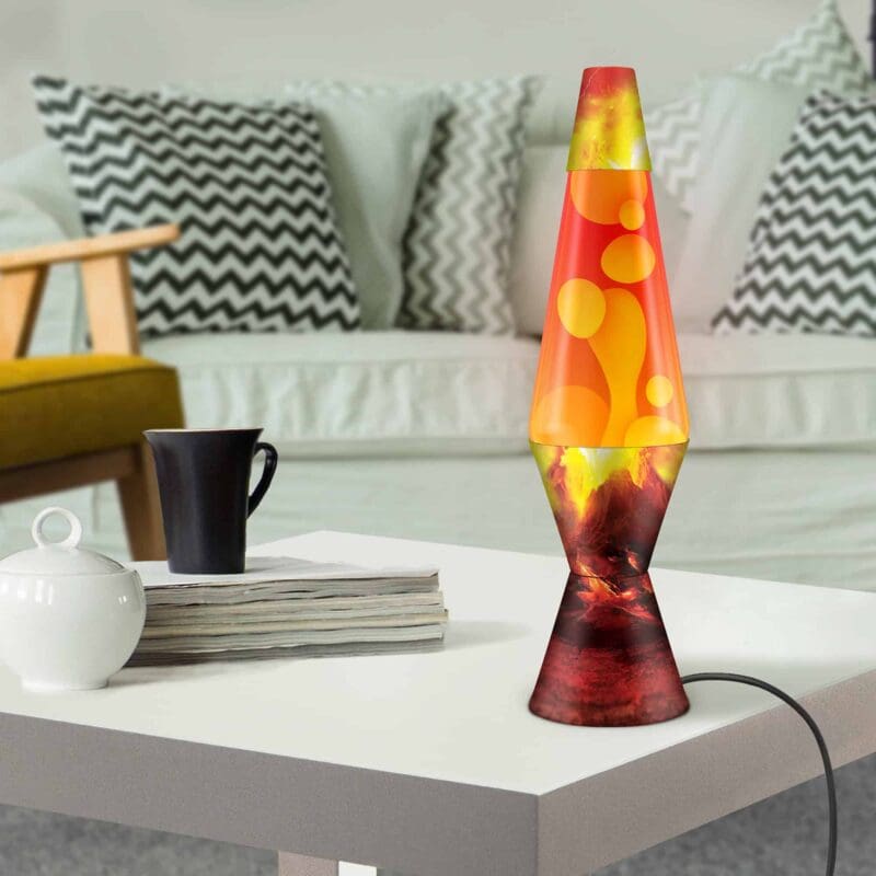 20490400US-LavaLamp-14-5-Erupting-Crater-Lifestyle-web Lava Lamp Erupting Crater on a living room side table